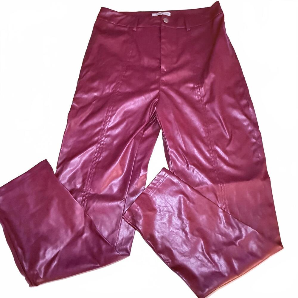 MISS SPARKLING red faux leather pants. BOHO Retro 80's size 12. Date Night